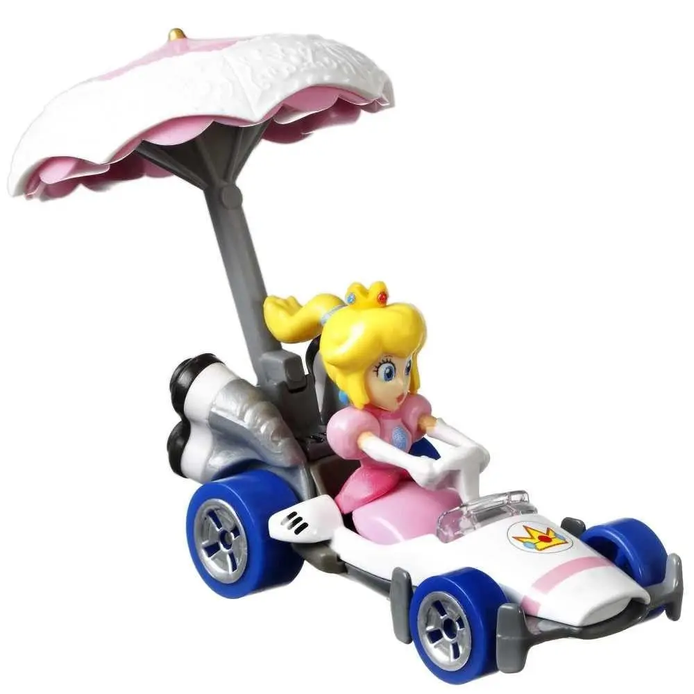 Die-cast Mario Kart Princess Peach in B-dasher Kart with Peach Parasol Glider - Peach
