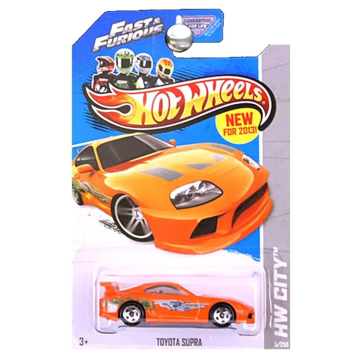Hot Wheels 2013 HW City Fast Furious Toyota Supra 5/250 Orange - Orange