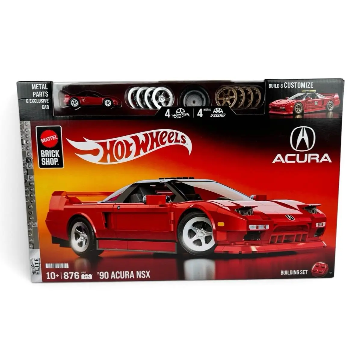 Mattel Brick Shop Hot Wheels - ‘90 Acura Nsx Building Set - Elite Series - Red