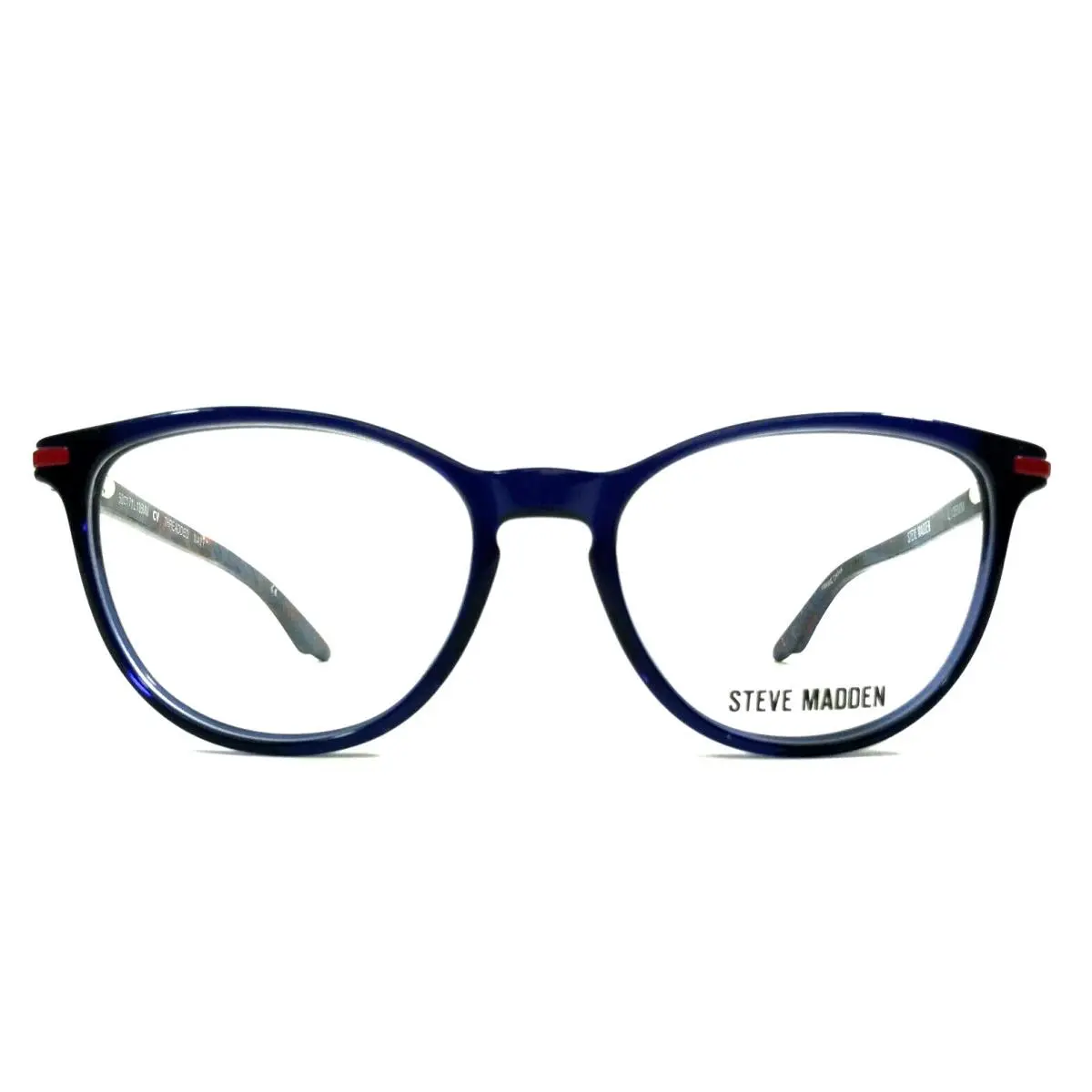 Eyeglasses Frame Threadded Navy Blue Red Cat Eye Full Rim 50-17-135 by Steve Madden