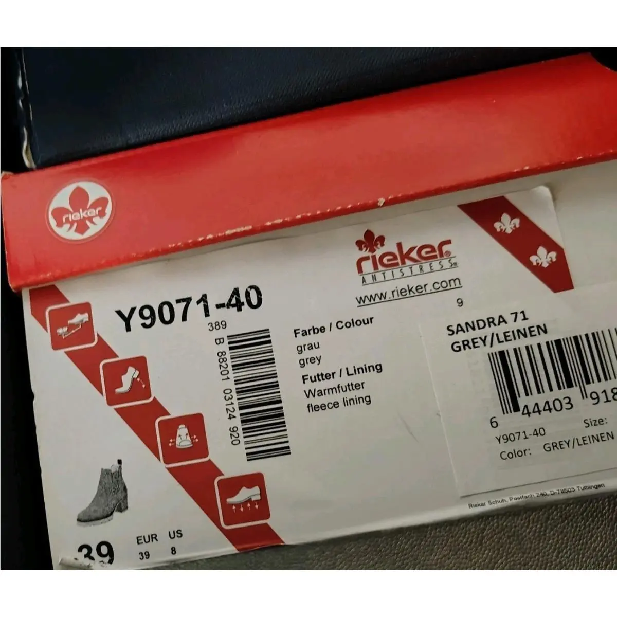 Rieker shoes - Rieker Sandra 71 - Sandra - Y9071-40 - Gray (UPC: 644403918717) 8