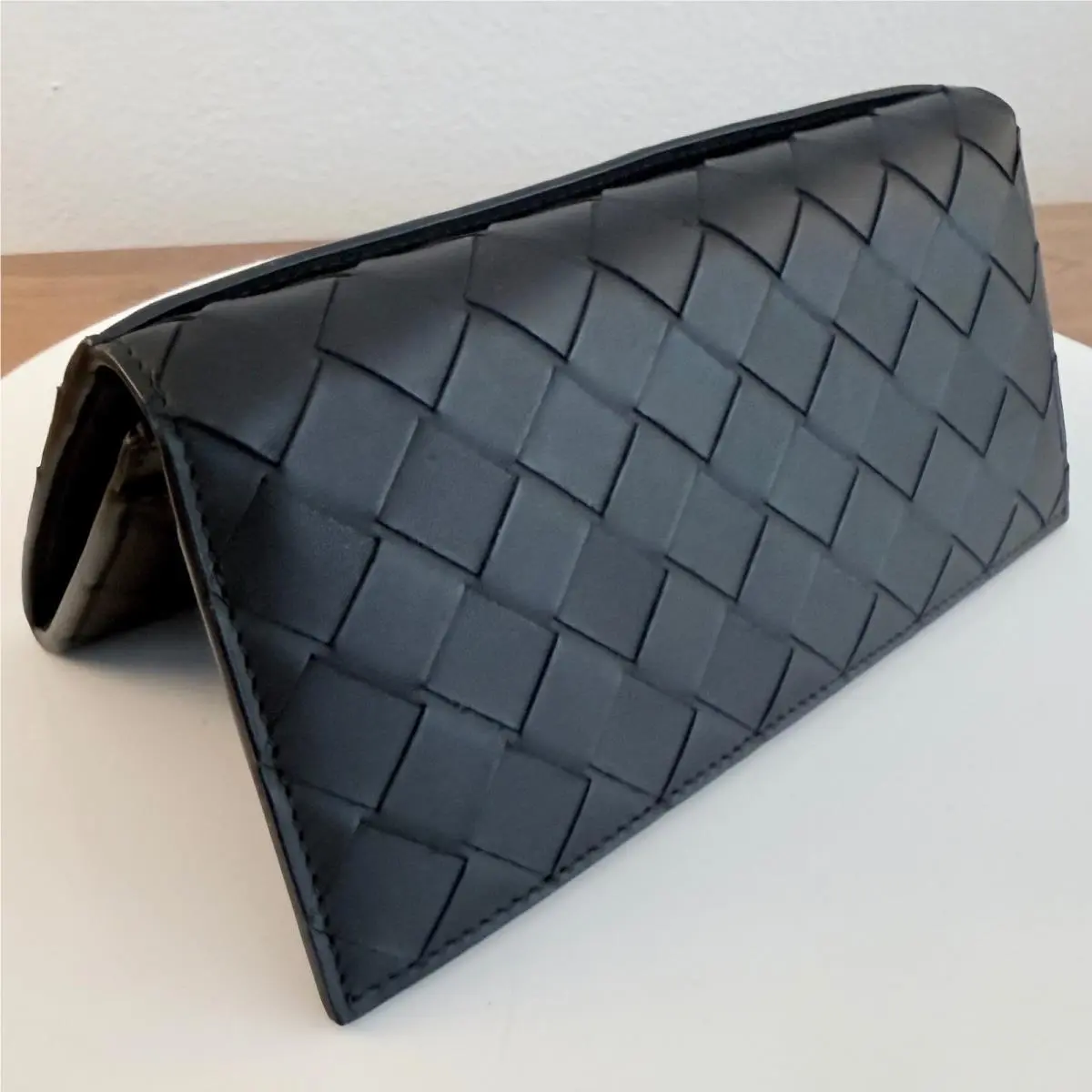 Bottega Veneta Intrecciato VN Long Wallet Nero Graphite 609482 VCPQ6 8368