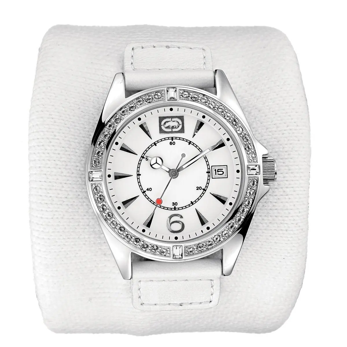 E85015G3 White Leather Strap Women Watch by Marc Ecko