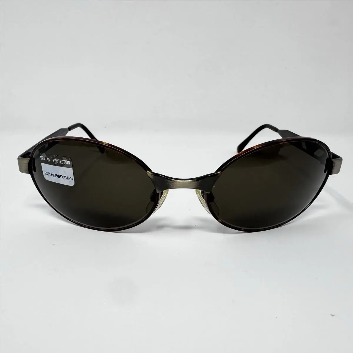 052-S 973 Vintage Brown Silver Sunglasses 125 Old Stock by Emporio Armani