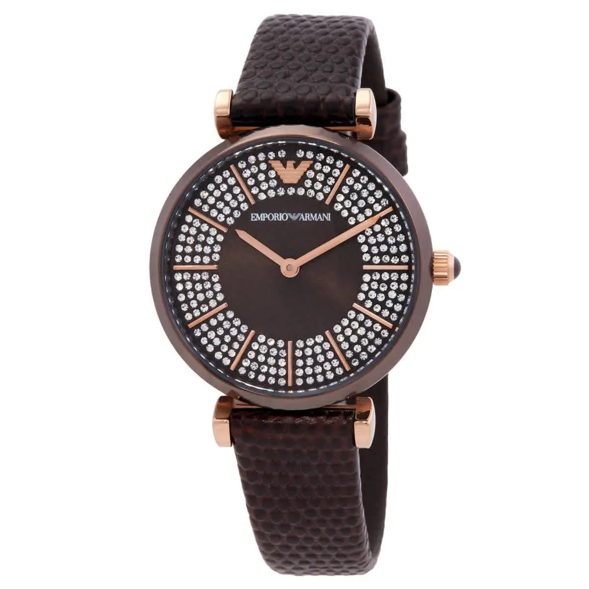 Emporio Armani Quartz Brown Dial Ladies Watch AR11565 - Dial: Brown, Band: Brown, Bezel: Brown