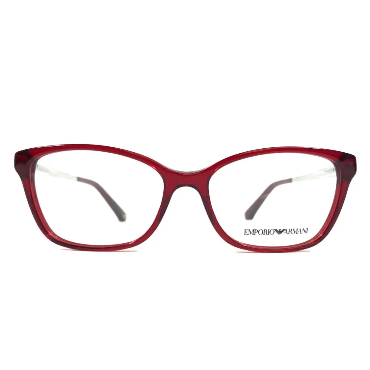 Eyeglasses Frames EA3026 5966 Red Silver Cat Eye 52-16-140 by Emporio Armani