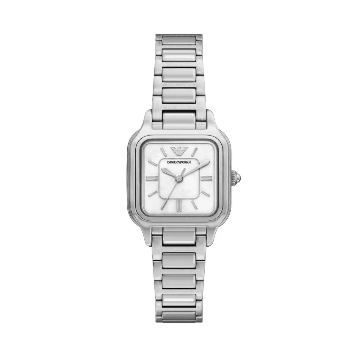 Three-hand Stainless Steel Watch Silver by Emporio Armani