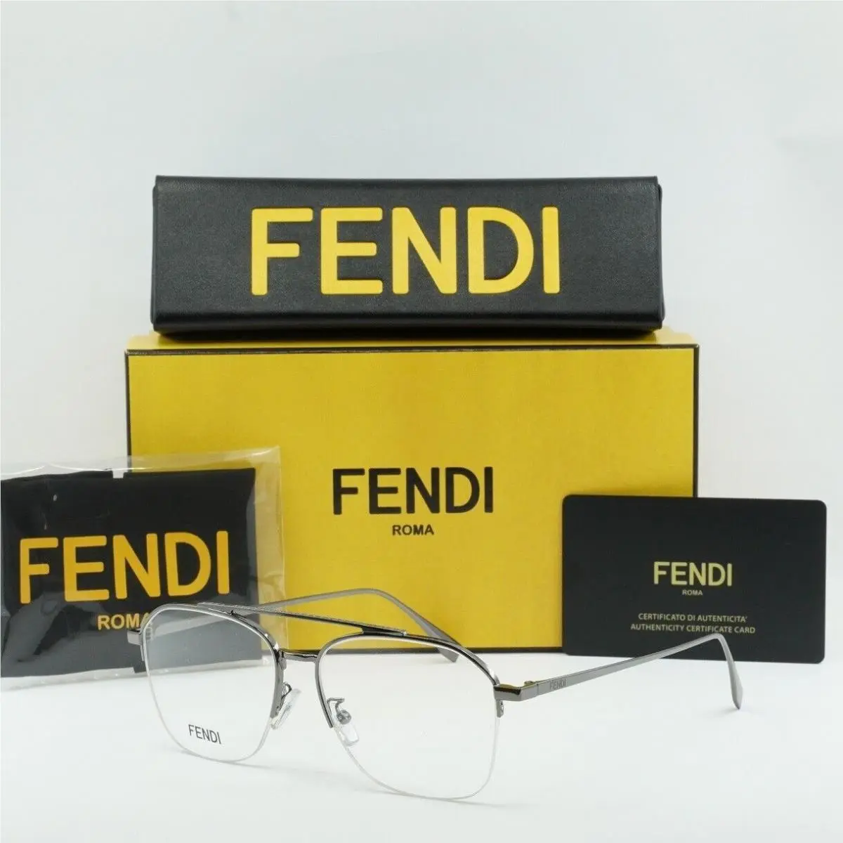 FE50033U 012 Dark Ruthenium 54mm Eyeglasses by Fendi