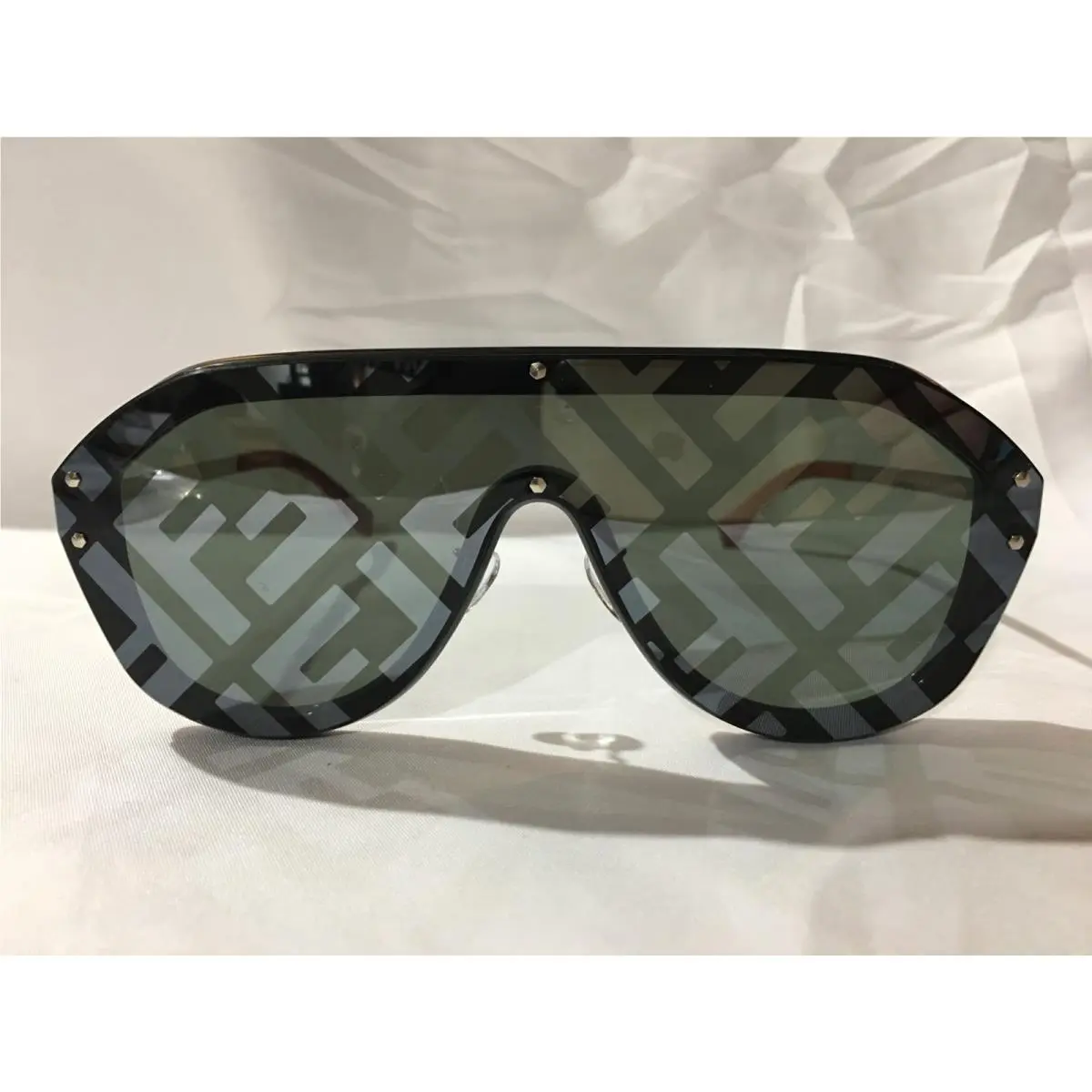 FF Silver Logo Sunglasses Black Frame M0039 Oversize Women by Fendi