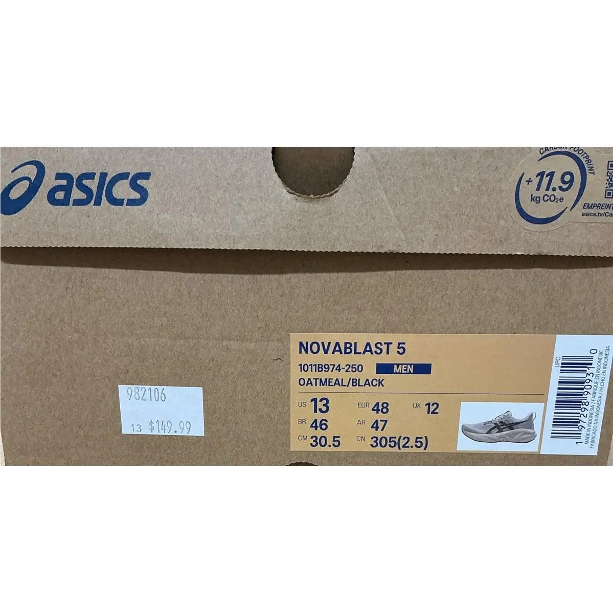 Asics shoes - Novablast 5 - Novablast - 1011B974250 - Oatmeal/Black 5