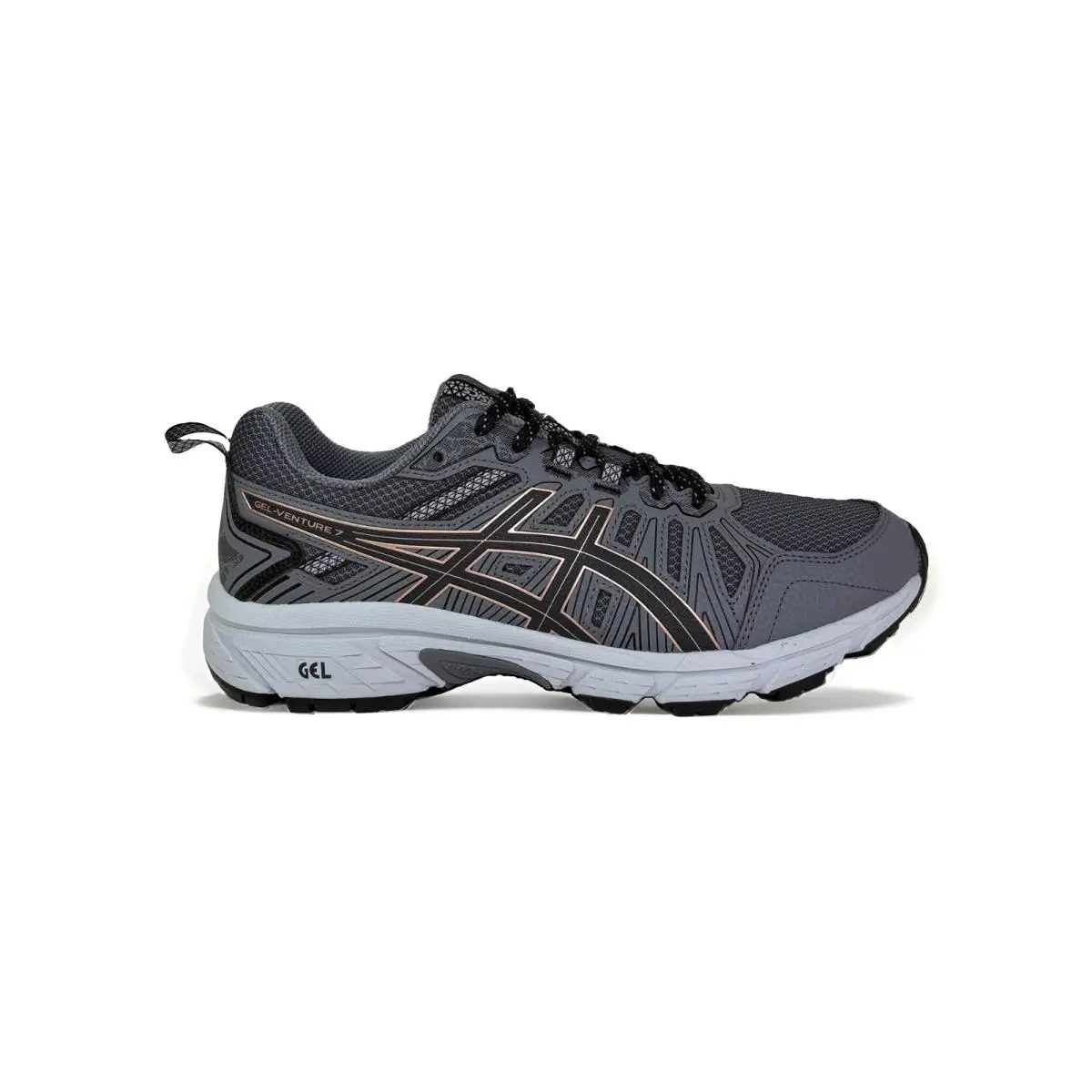 Asics Gel-venture 7 Women`s Size 10D Wide Grey/rose Gold Trail Running Shoes