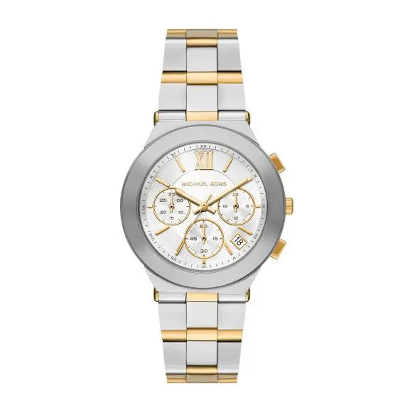 Billie 37mm White Chronograph Dial with Gold Accents Watch MK7605 by Michael Kors