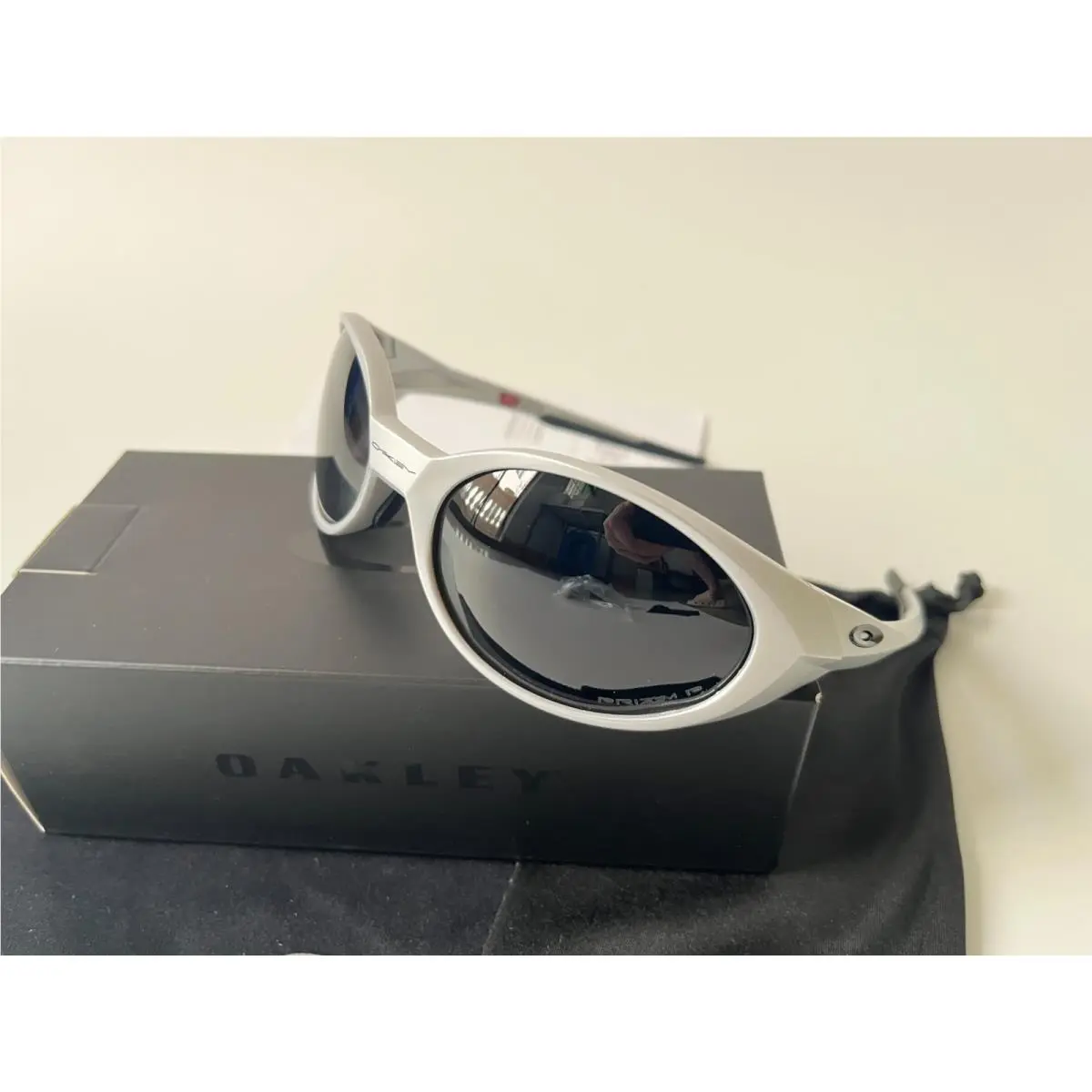 OO9438 Eye Jacket Matte Silver Frame/silver Prizm Polarized Lenses Silver Frame/Black Lens by Oakley