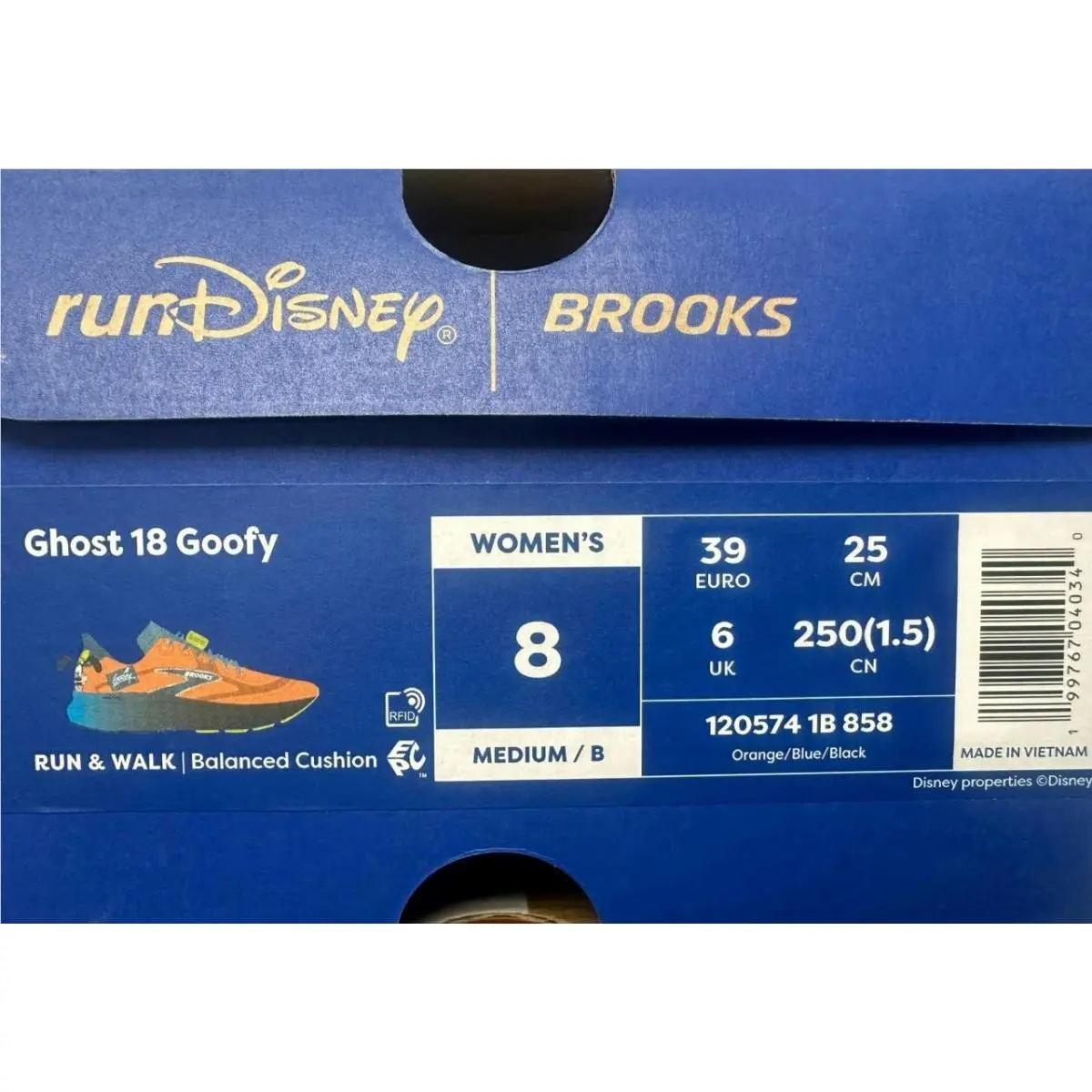 Brooks shoes - Brooks Ghost 18 x runDisney - 120574-1B-858 - Multicolor, Manufacturer: Orange/Blue/Black 14