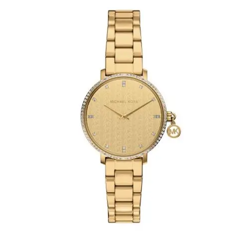 Michael Kors Pyper Gold Dial 32mm Women`s Watch MK7572 - Dial: Gold, Band: Gold, Bezel: Gold
