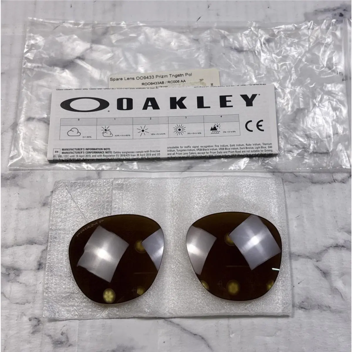 OO9433 Prizm Tungsten Polarized Replacement Spare Sunglasses Lenses by Oakley