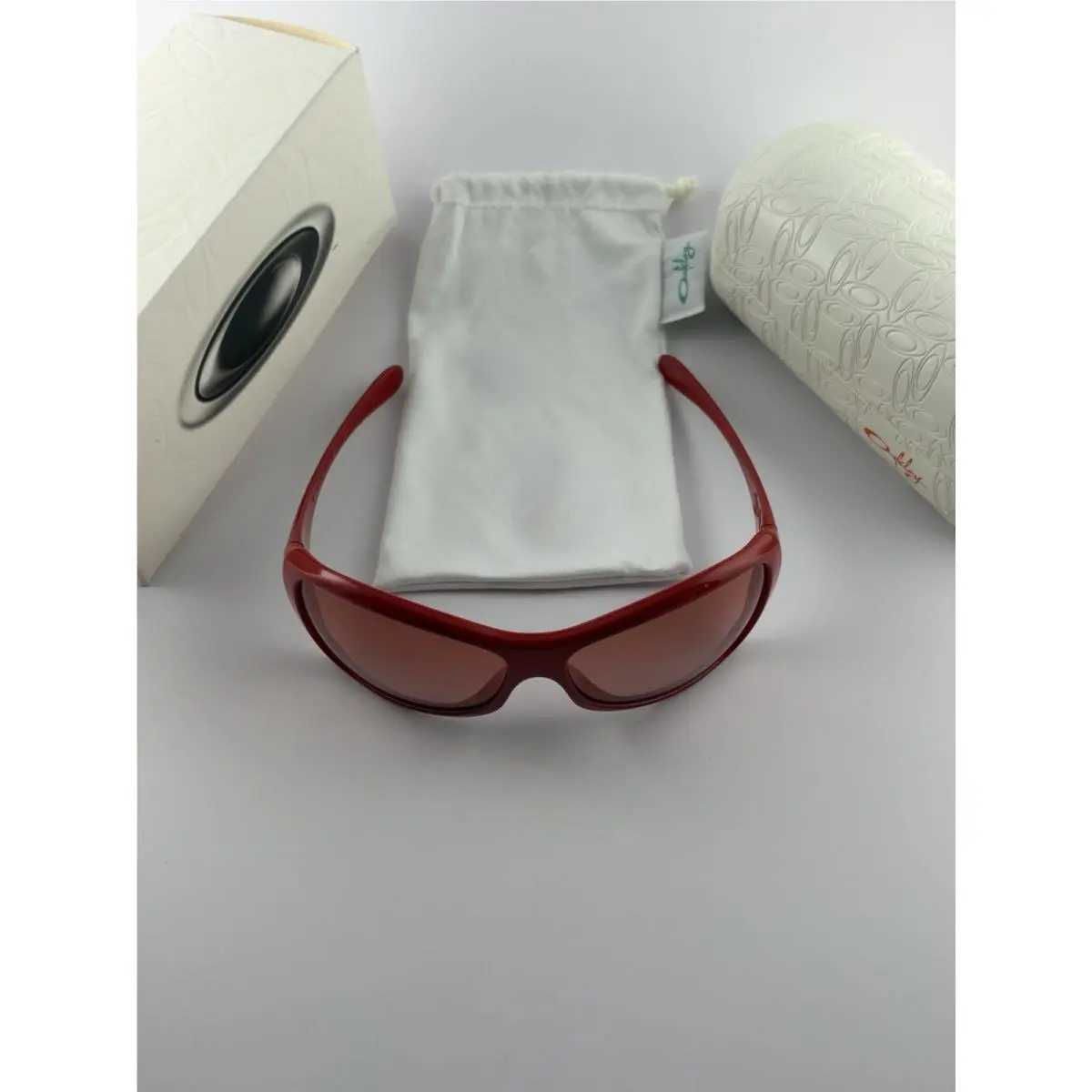 Grapevine Dani Stahl Bright Red Frame Red Gradient Lens Paper Clip Etched by Oakley
