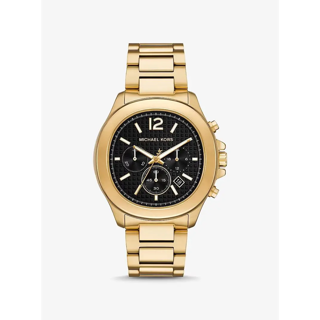 Sage MK9192 Oversized Chronograph Black Dial Gold-tone Steel 44mm by Michael Kors