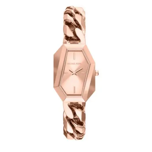 Michael Kors Suri Rose Gold Dial Octagonal / Geometric 24mm Women`s Watch MK7601 - Dial: Rose Gold, Band: Rose Gold, Bezel: Rose Gold