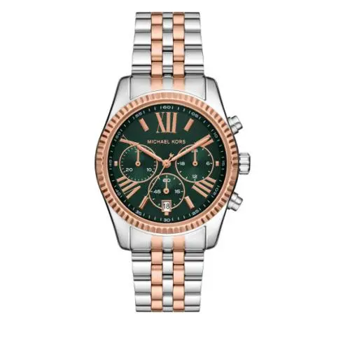 Lexington Pavé Two Tone/green Dial 38 mm Women`s Watch MK7610 by Michael Kors