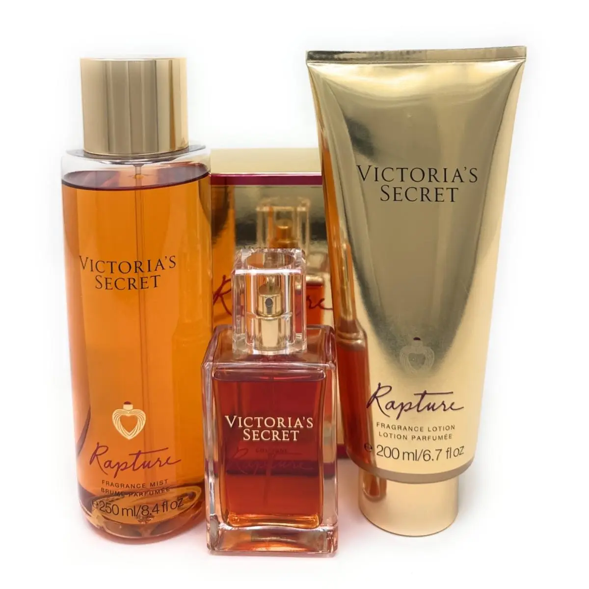 Victoria Secret Rapture Cologne Spray 1.7 + Fragrance Mist 8.4 + Lotion 6.7 by Victoria's Secret