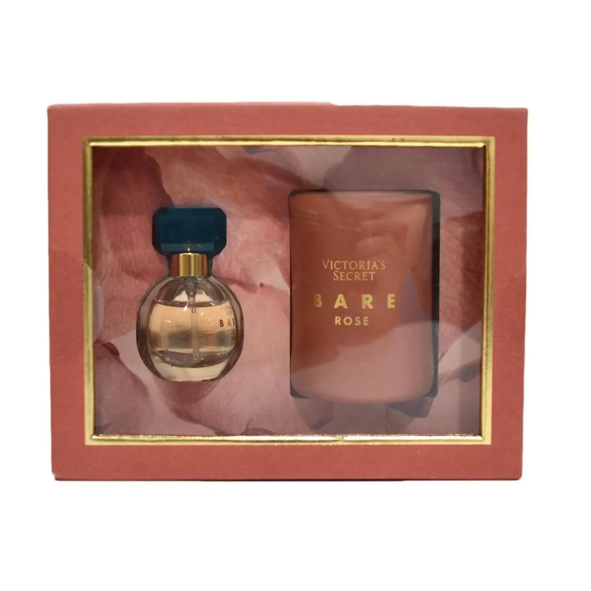 Victoria`s Secret Gift Set Women`s Bare Rose Perfume Candle Travel by Victoria's Secret