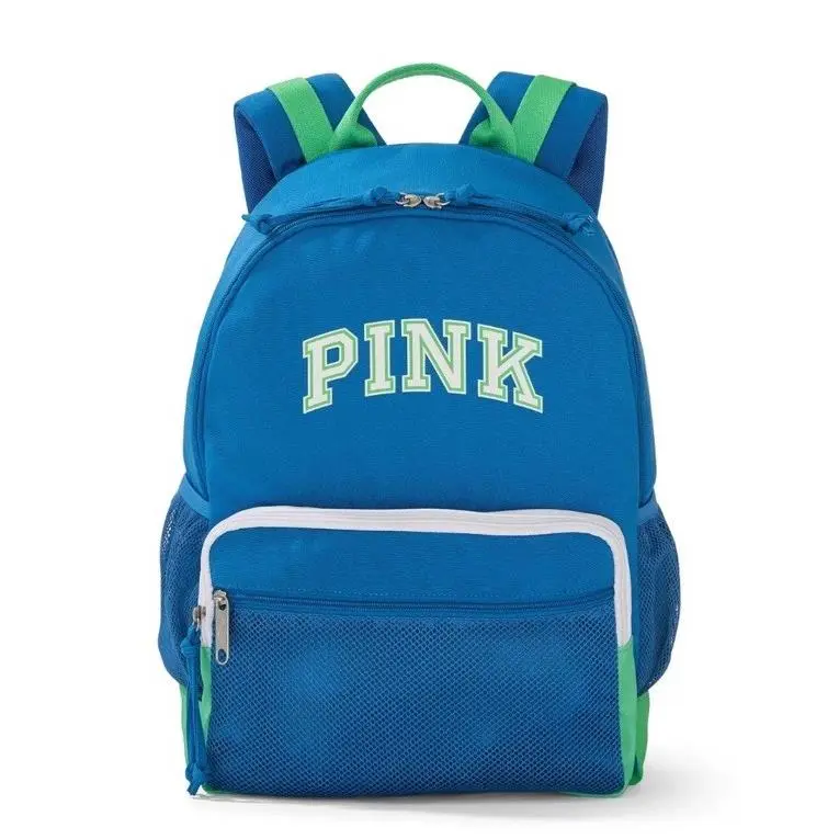 Victoria’s Secret Pink Campus Backpack 18 Liters Varsity Blue Graphic Green by Victoria's Secret