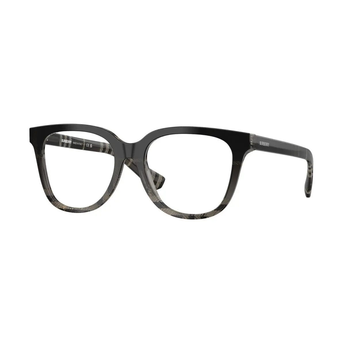 BE 2439 F Check Grey Gradient / Demo Lens 4200 Size 52 Eyeglasses by Burberry