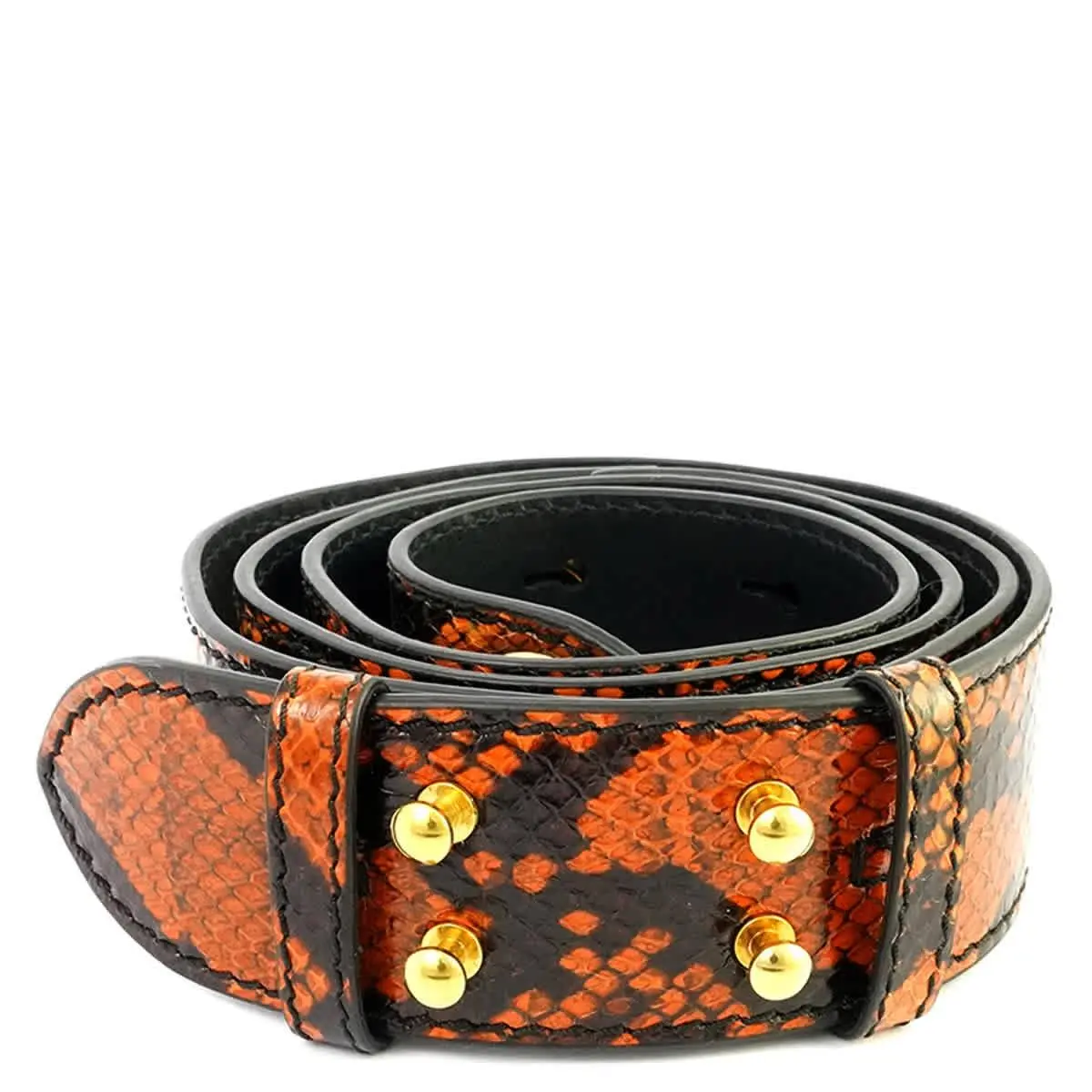 Burnt Amber Croco-embossed Leather Bag Strap 4080157 by Burberry