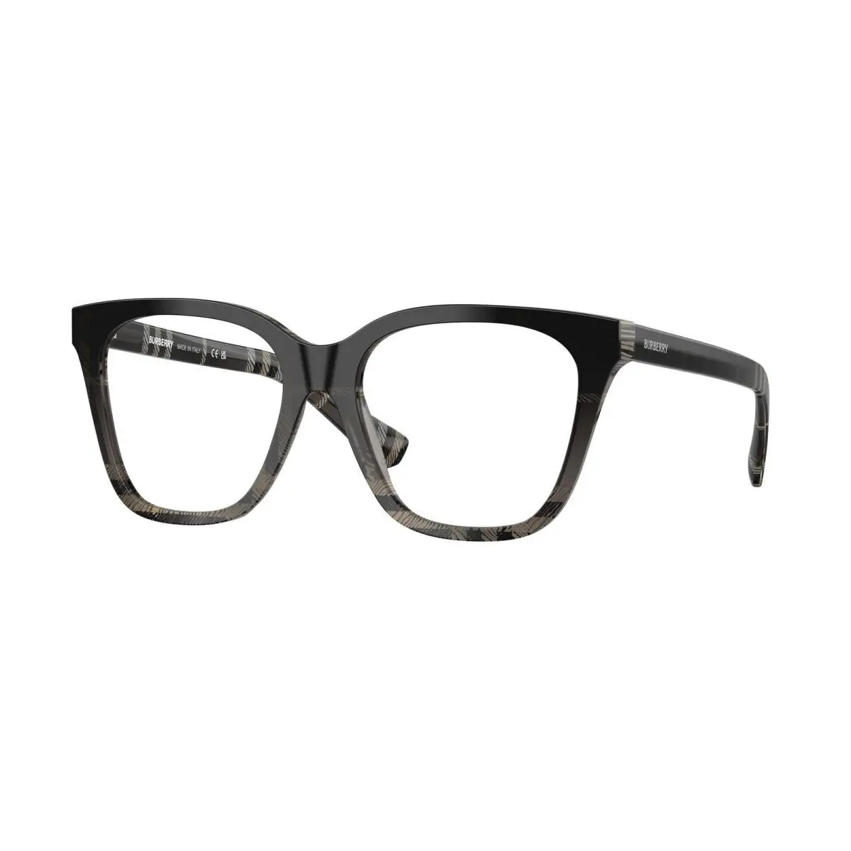 BE 2438 F Check Grey Gradient / Demo Lens 4200 Size 53 Eyeglasses by Burberry