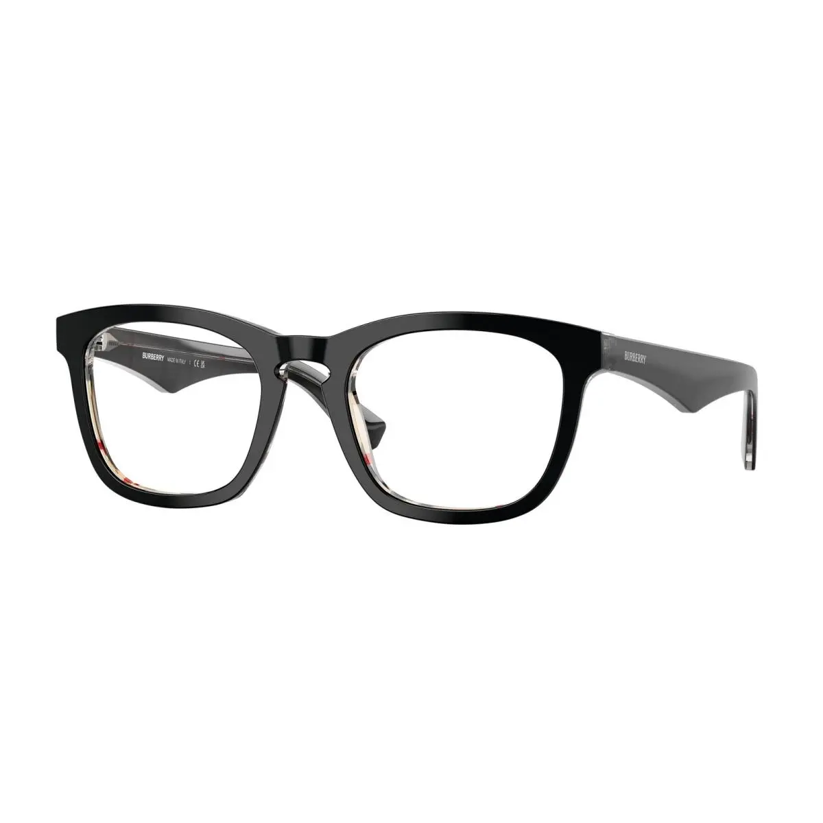 BE 2417 Top Black On Vintage Check / Demo Lens 4121 Size 53 Eyeglasses by Burberry