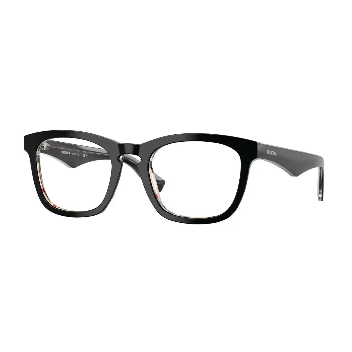 BE 2417 F Top Black On Vintage Check 4121 Size 53 Eyeglasses by Burberry