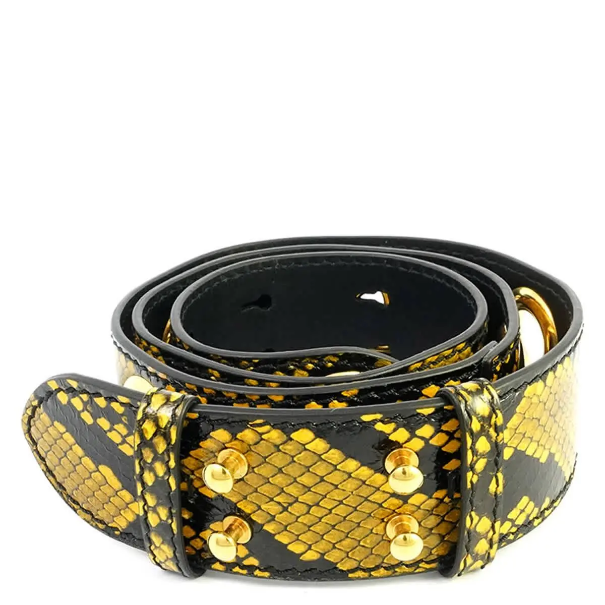 Ladies Amber Yellow Croco-embossed Leather Bag Strap 4080195 by Burberry