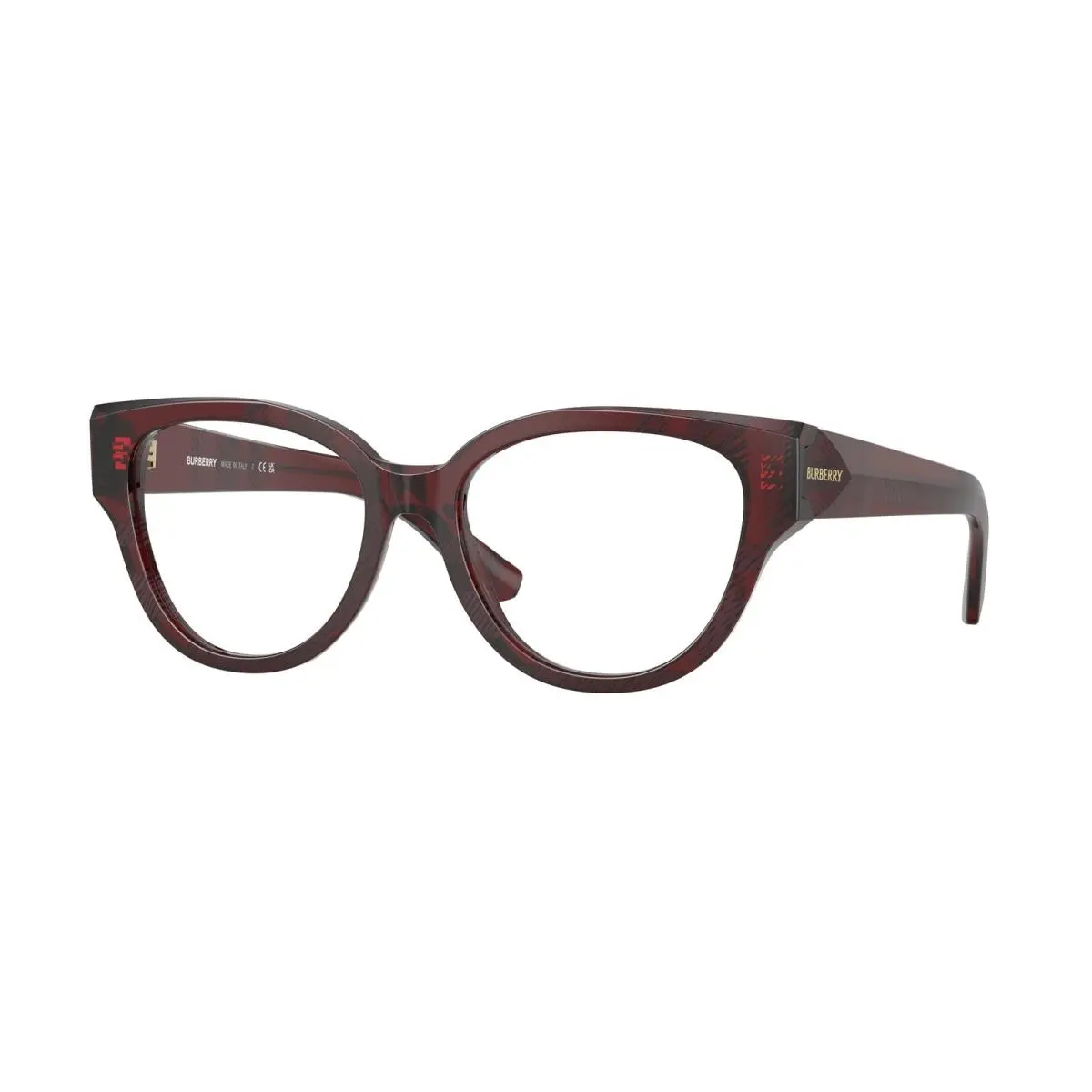 BE 2421 Check Red 4115 Size 53 Eyeglasses by Burberry