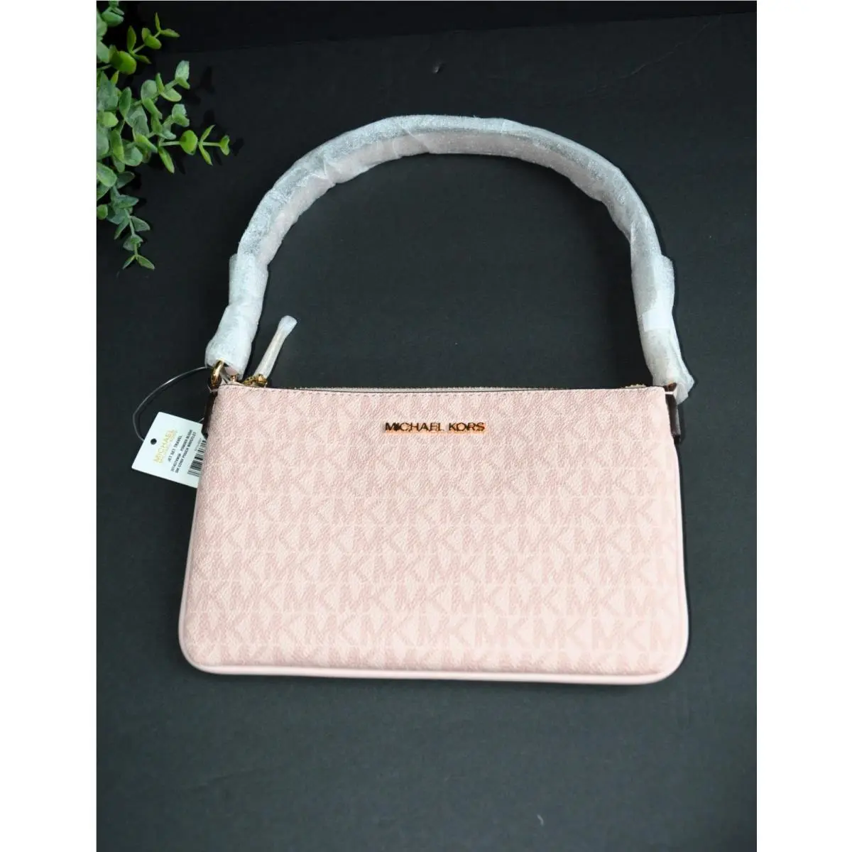 Jet Set Travel Small Signature Powder Blush Rose Pouch Wristlet by Michael Kors