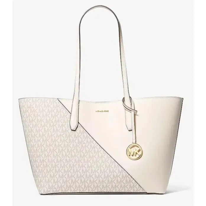 Avalon Medium Convertible Tote Bucket Shoulder Bag MK Cream Logo by Michael Kors