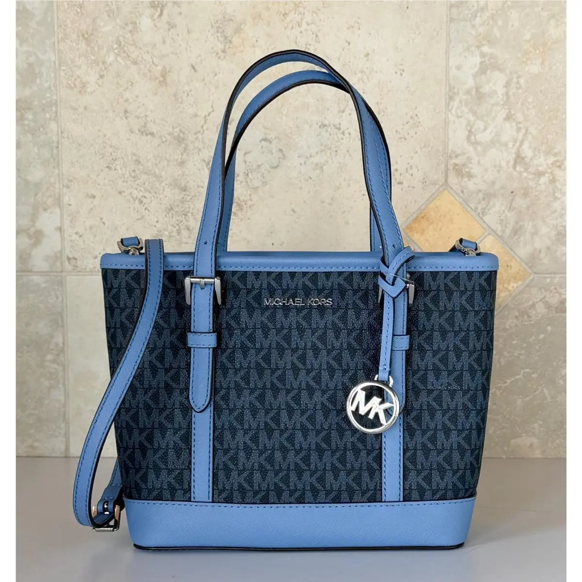Jet Set Travel XS Convertible Tote Shoulder Crossbody Bag MK Blue by Michael Kors