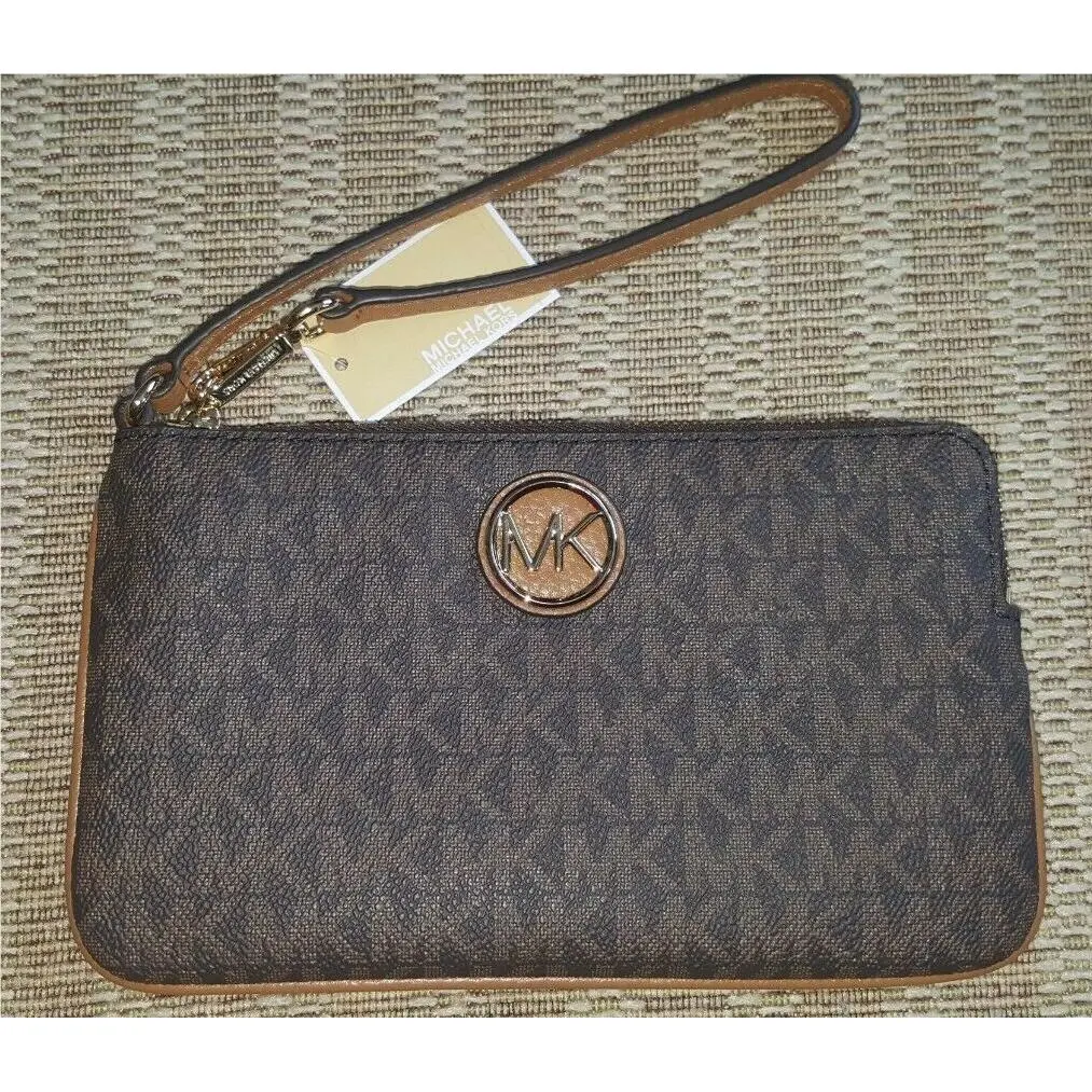 Fulton 35H8GFTV38 Brown/acorn MD Sign Topzip Phone Wristlet by Michael Kors