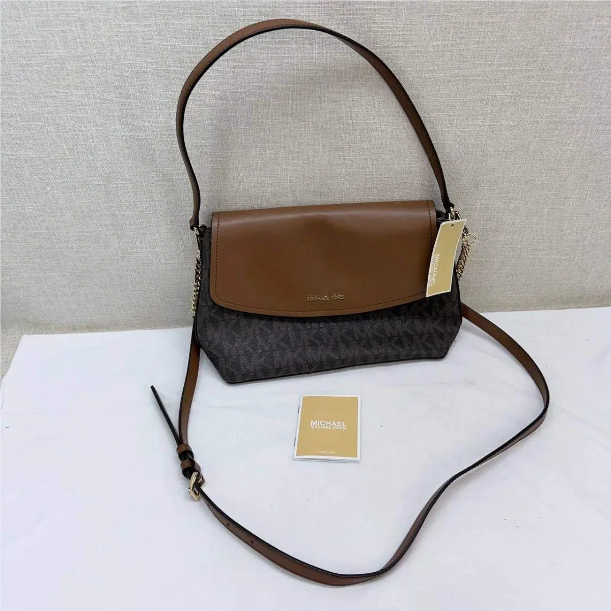Ida Medium Flap Convertible Shoulder Bag Brown 38S4G89S8B by Michael Kors
