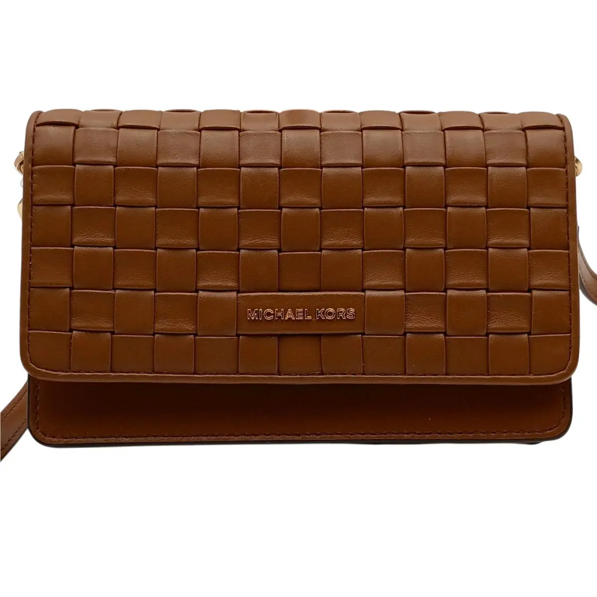 Michael Kors Jet Set Woven Leather Crossbody – Luggage