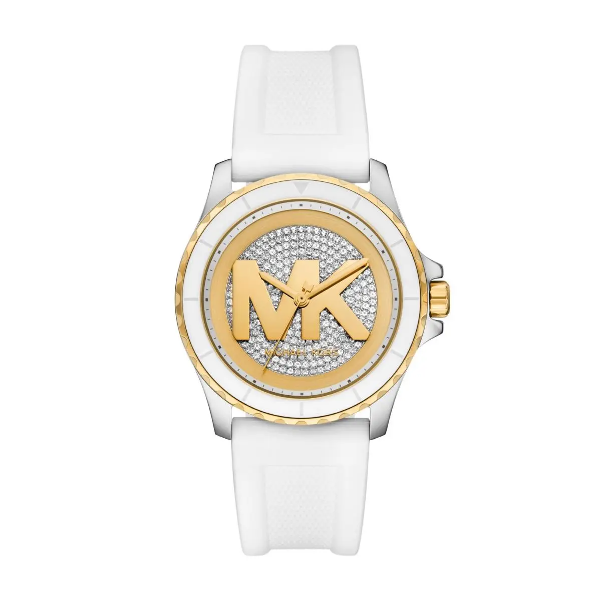 Everest Three-hand White Silicone Women`s Watch Pavé by Michael Kors