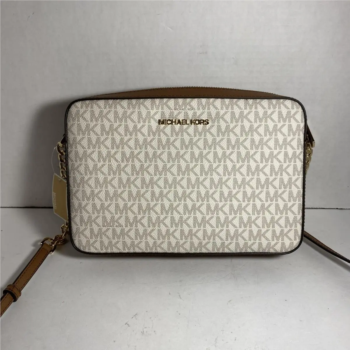 Jet Set East West Large Crossbody Bag Vanilla by Michael Kors