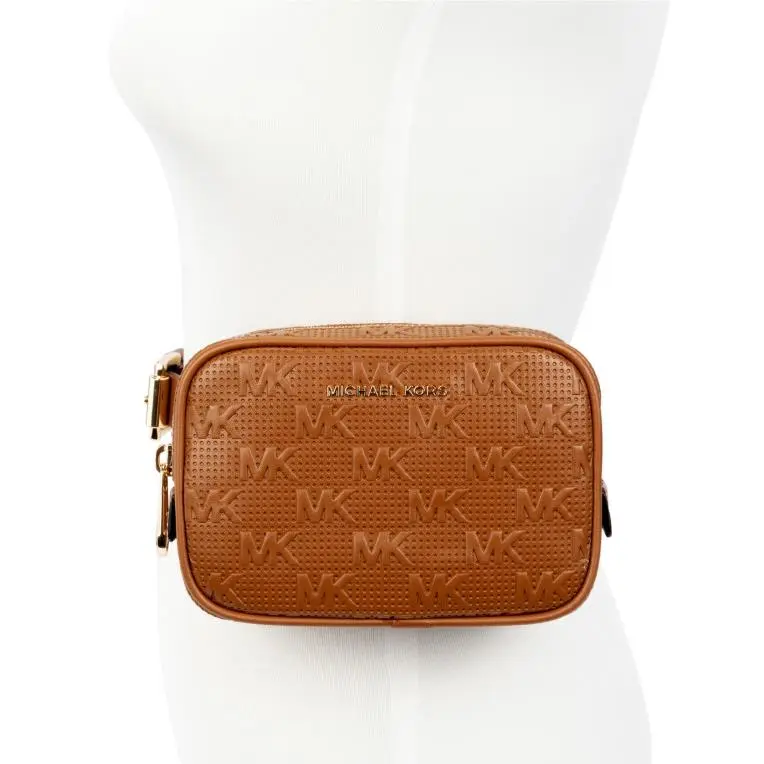 Michael Kors Women`s Logo Embossed Belt Bag / Fanny Pack - S / M -luggage Brown