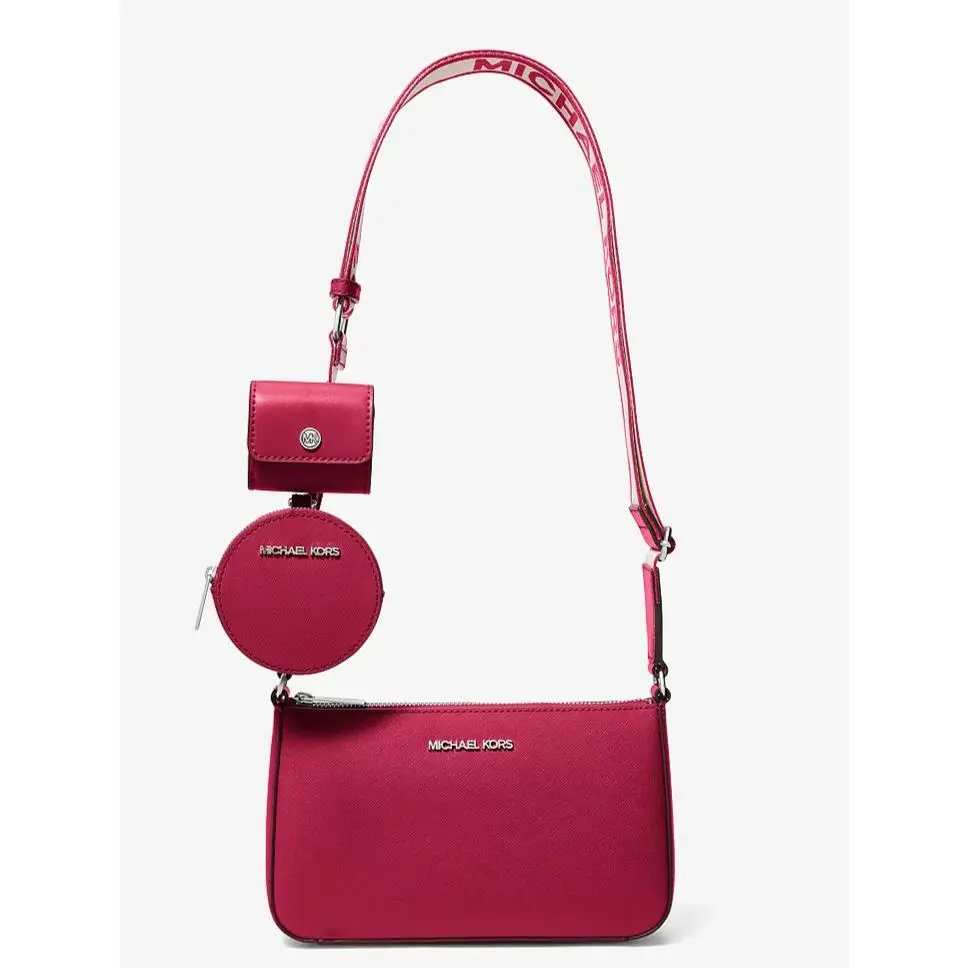 Jet Set Travel Small Crossbody / Tech Attachment Dark Raspbery by Michael Kors