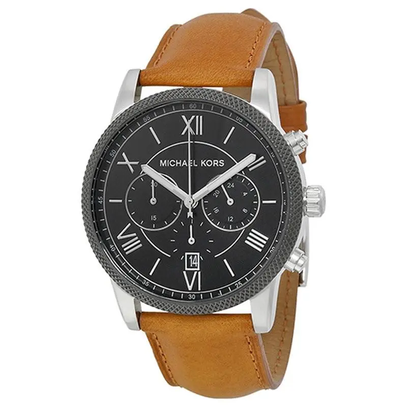 Watch MK8394 Hawthorne Brown Leather Chronograph Quartz Men Watch by Michael Kors