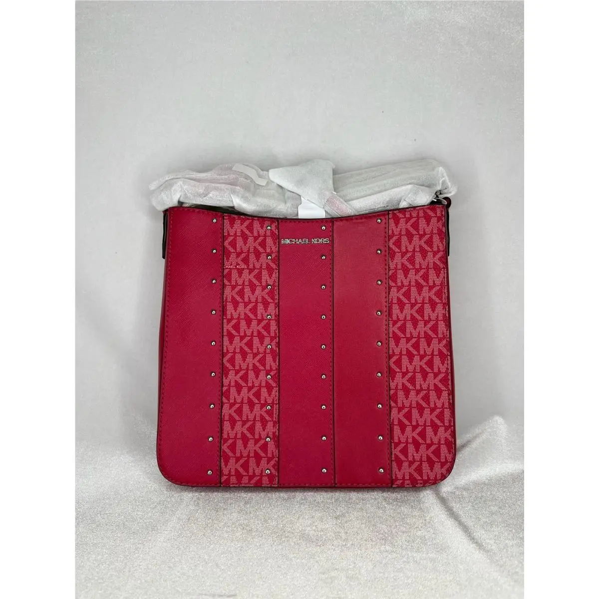 Jet Set Travel Crossbody Bag Womens Small Pink Logo Studded by Michael Kors