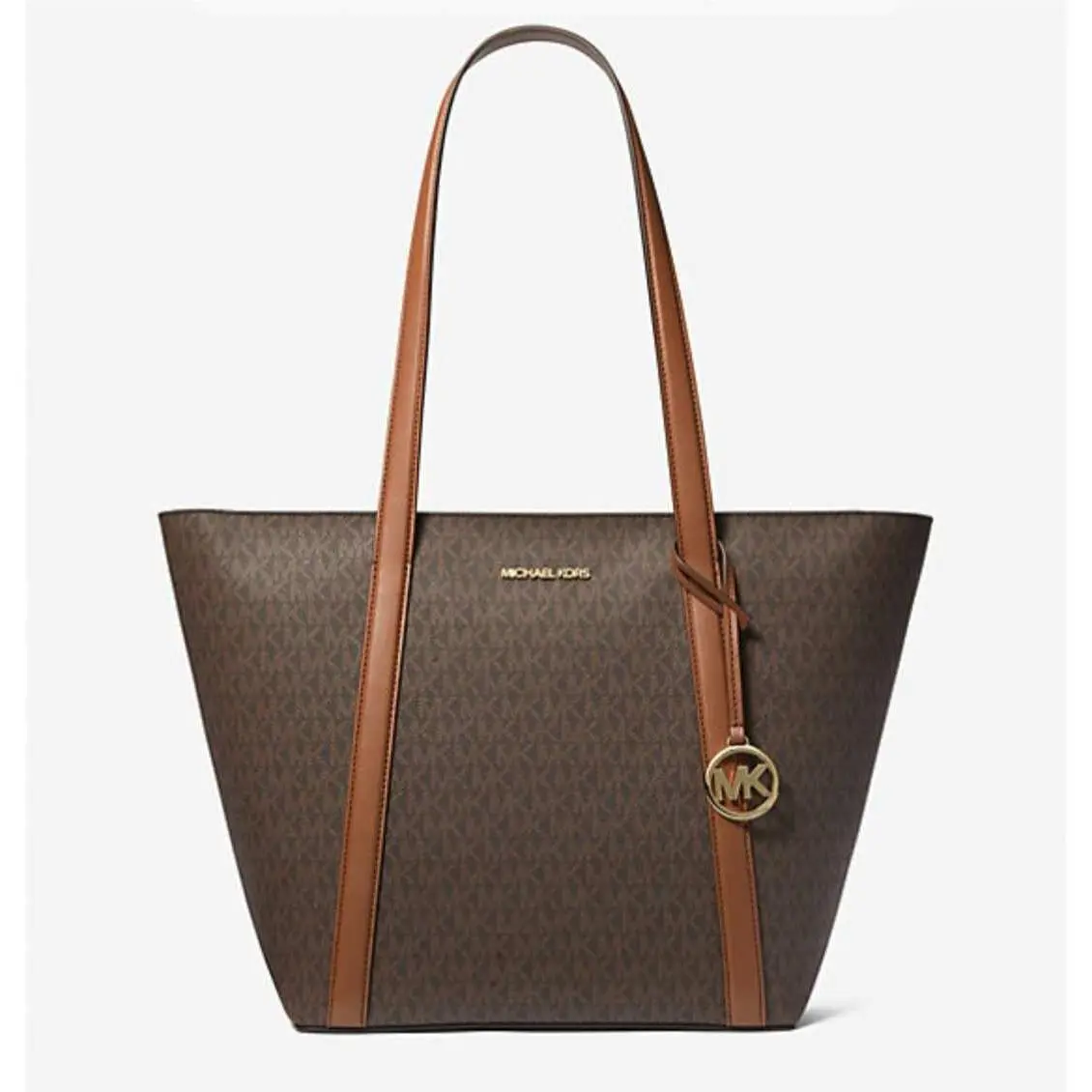 Pratt Large Signature Logo Tote Travel Bag Brown Mono by Michael Kors