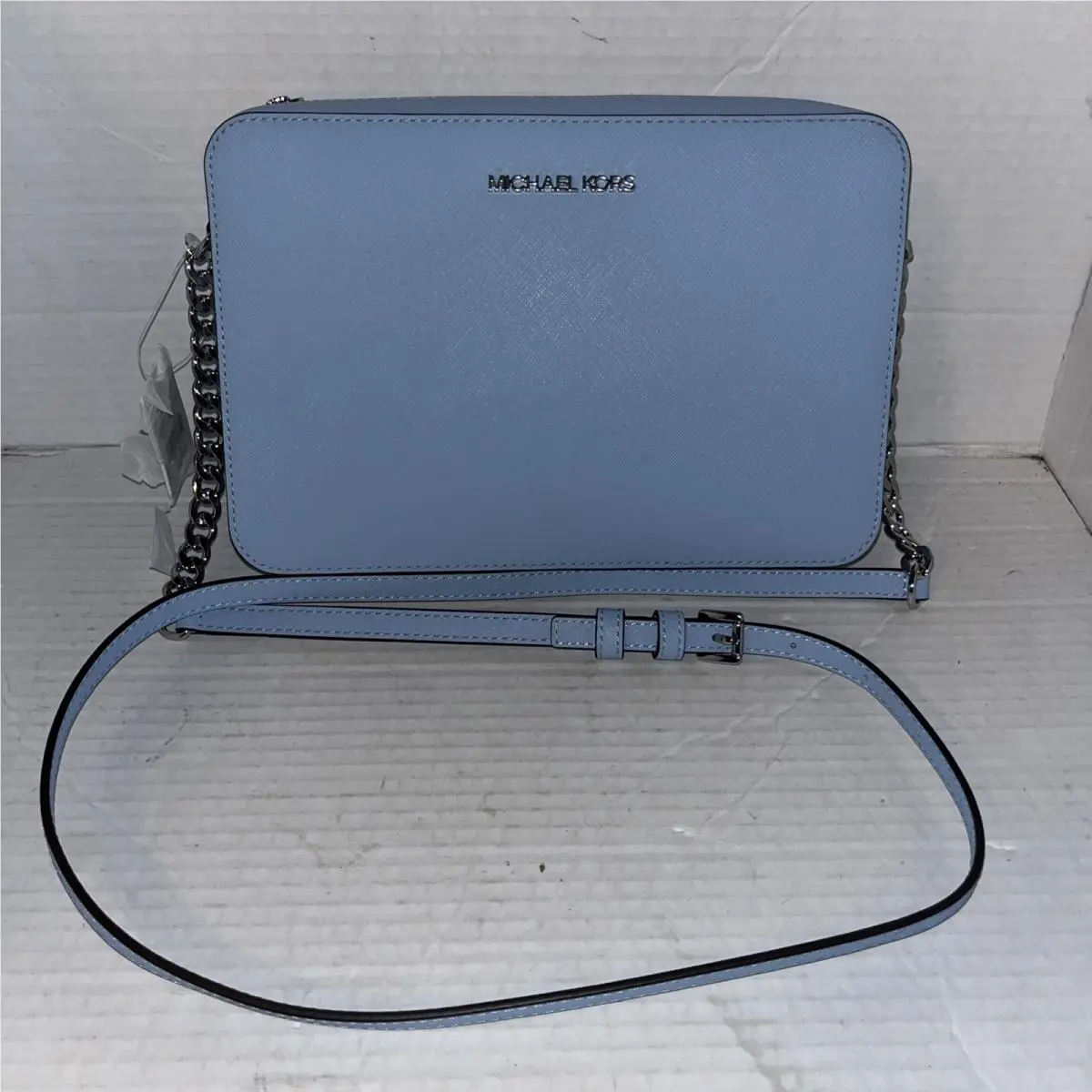 Crossbody Purse Jet Set MK Signature Large EW Messenger Bag Lt Sky by Michael Kors
