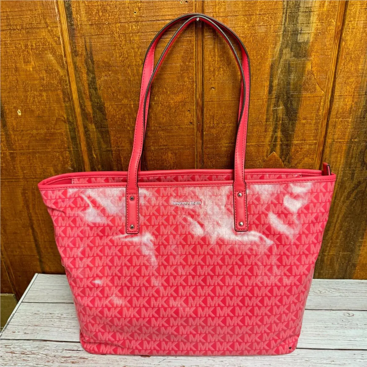 Logo Carter Large Top Zip Tote Bag - Geranium by Michael Kors