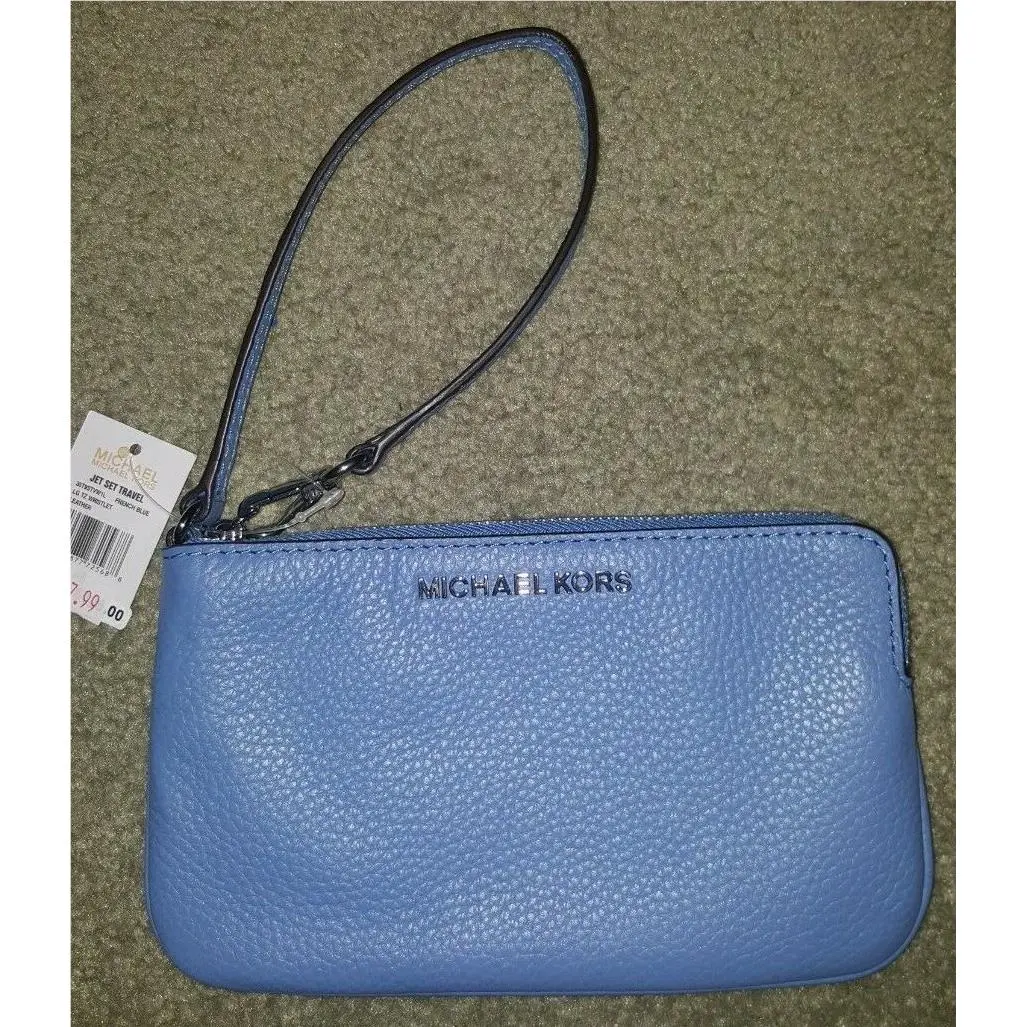 Jet Set Travel 35T9STVW1L French Blue Leather LG TZ Wristlet by Michael Kors